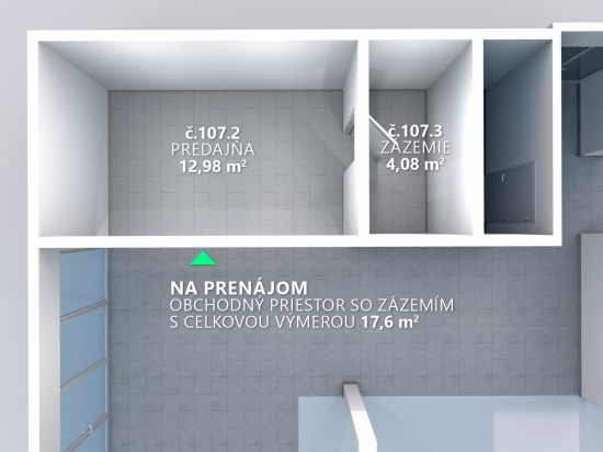 Prenájom, obchodný priestor Bratislava Dúbravka, OD Saratov plocha 17,6 m2 - EXKLUZÍVNE HALO REALITY